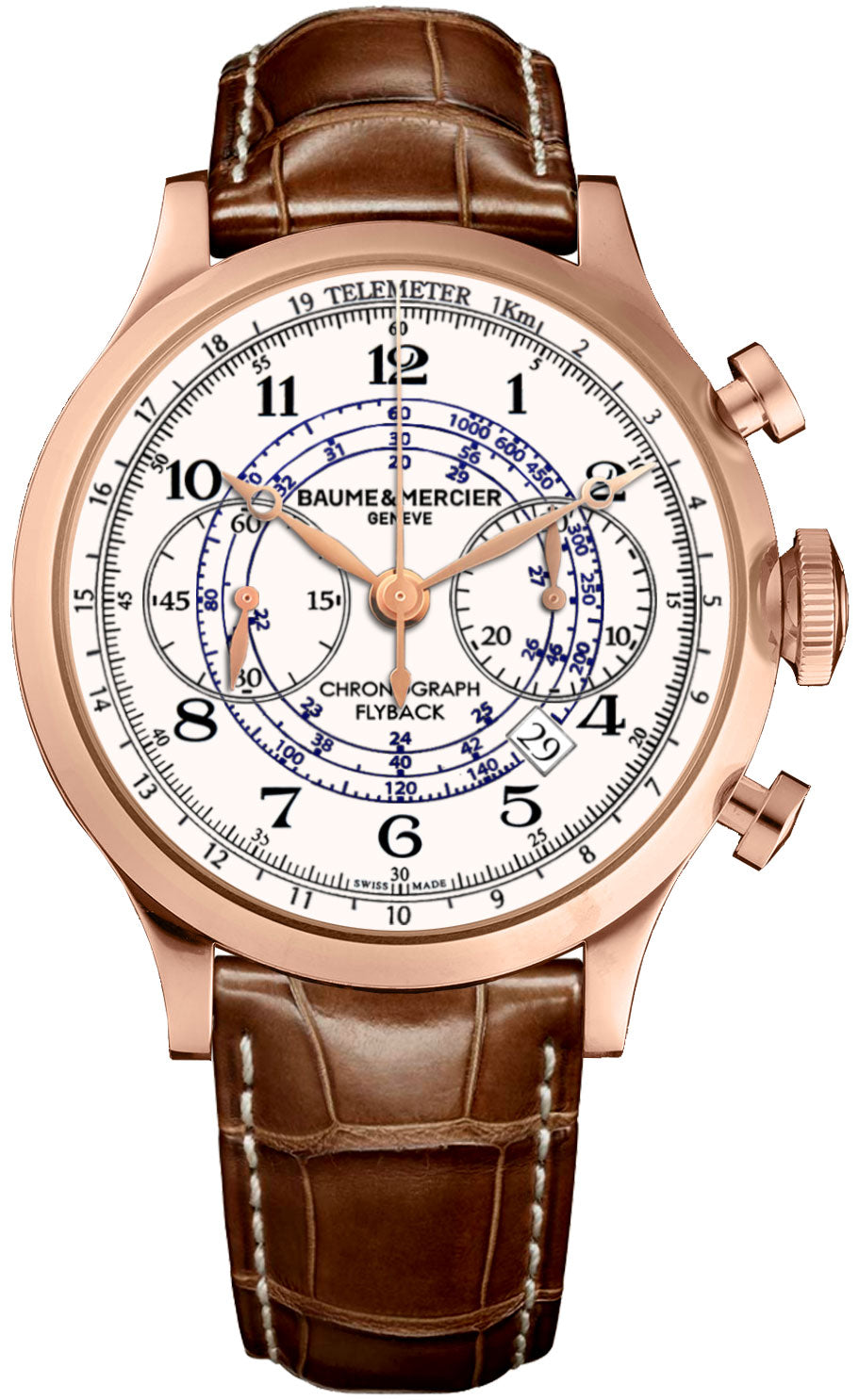 Baume & Mercier Capeland Flyback Chronograph 18K Rose Gold Men's Watch