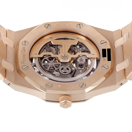 Audemars Piguet Royal Oak Openworked Extra-Thin Skeleton 18K Rose Gold Man's Watch