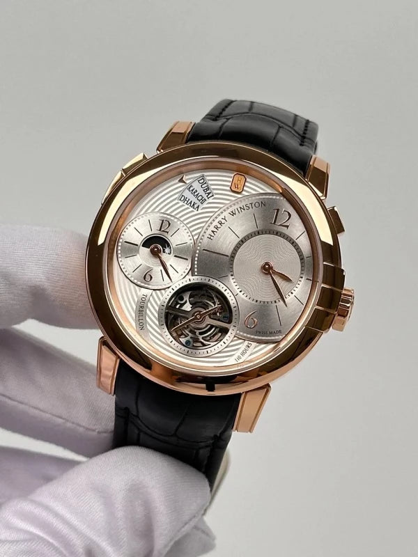 Harry Winston Midnight GMT Tourbillon 18K Rose Gold Men's Watch