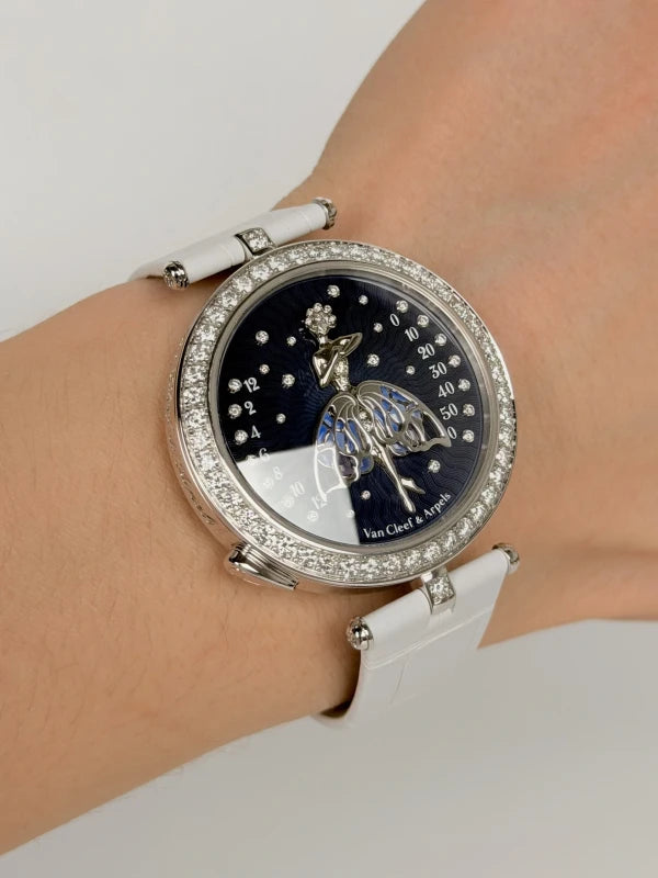 Van Cleef & Arpels Poetic Complications Arpels Ballerine Enchantee 18K White Gold & Diamonds Lady's Watch