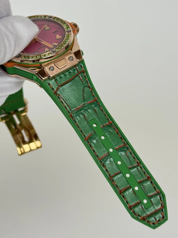 Hublot Big Bang Pop Art King Gold Apple 18K Rose Gold & Tsavorites Lady's Watch