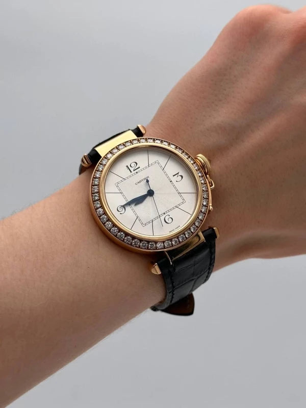 Cartier Pasha 42mm 18K Rose Gold & Diamonds Lady's Watch