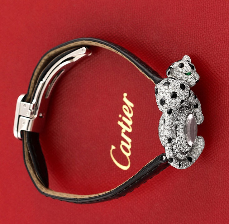 Cartier Panthere Jewelry  Rhodiumized 18K white gold & Diamonds Lady's Watch