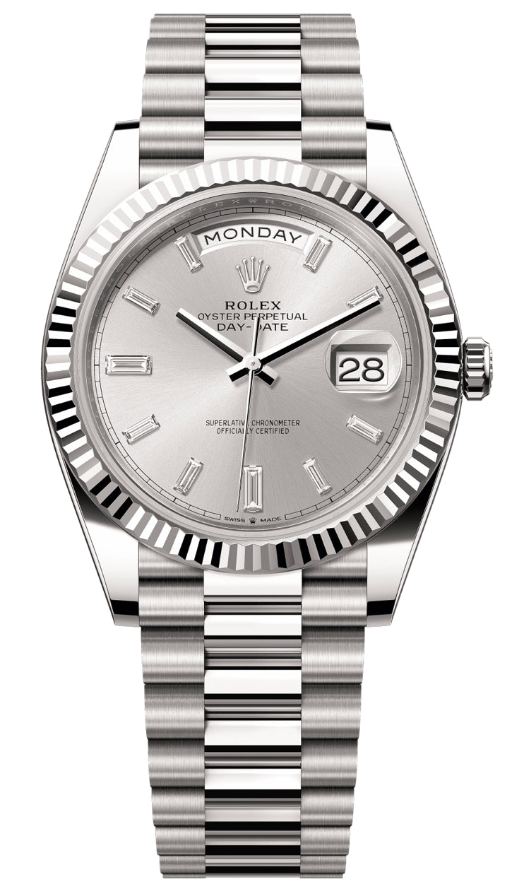 Rolex Day-Date 18K White Gold Unisex Watch