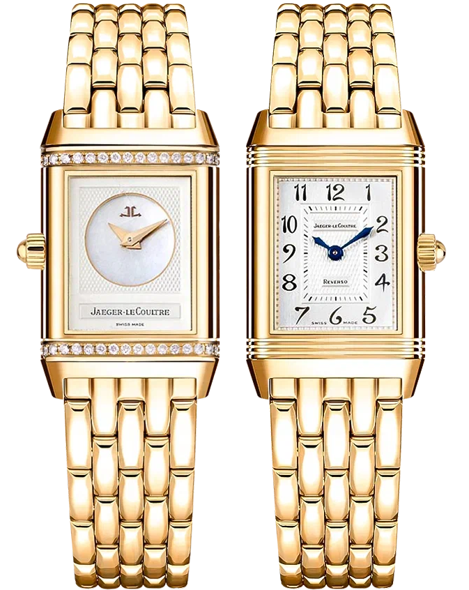 Jaeger LeCoultre Reverso Classic Duetto 18K Yellow Gold & Diamonds Lady's Watch
