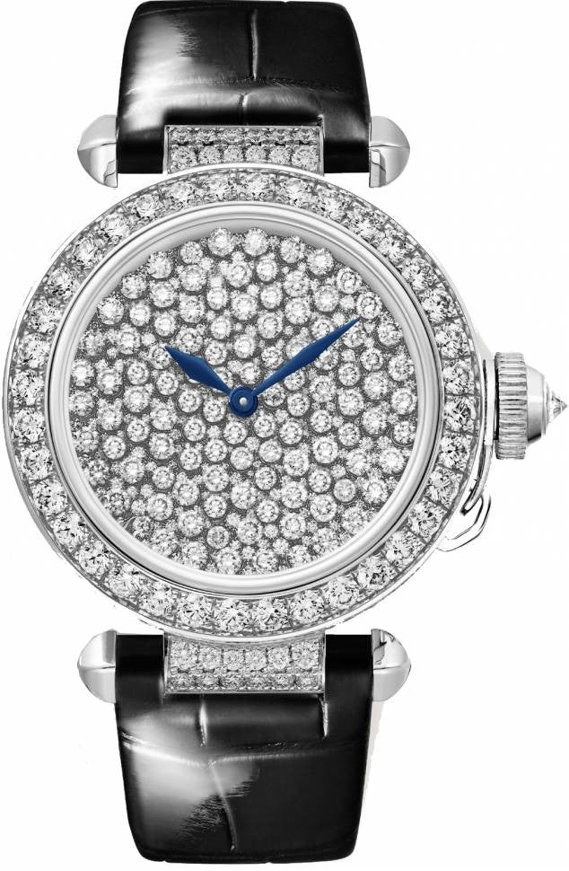 Cartier Pasha De Cartier Rhodiumized 18K white gold & Diamonds Lady's Watch