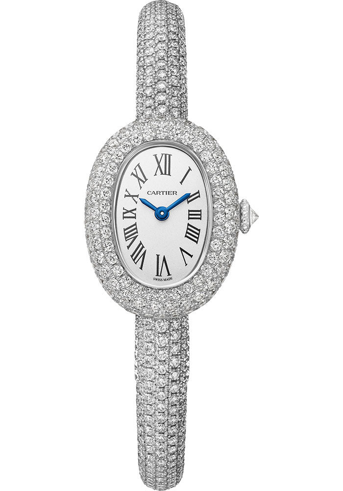 Cartier Baignoire 18K White Gold & Diamonds Lady's Watch