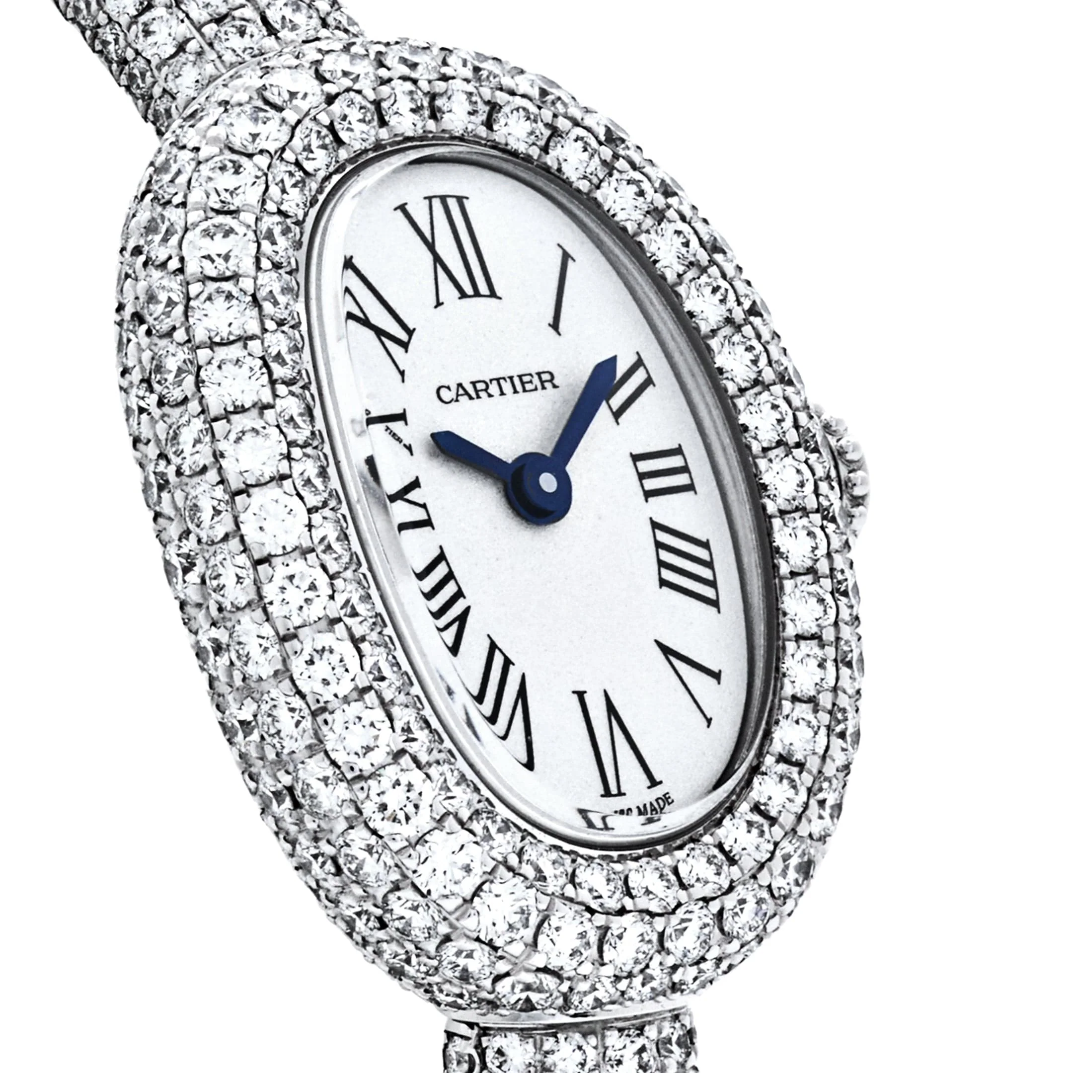 Cartier Baignoire 18K White Gold & Diamonds Lady's Watch