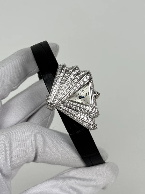 Cartier Libre Froissee 18K White Gold & Diamonds Lady's Watch