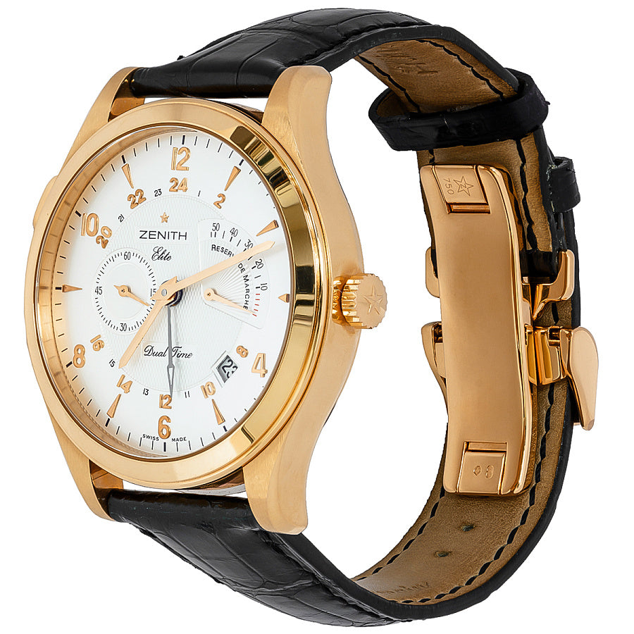 Zenith Elite Grande Class Reserve de Marche Dual Time 18K Rose Gold Man's Watch