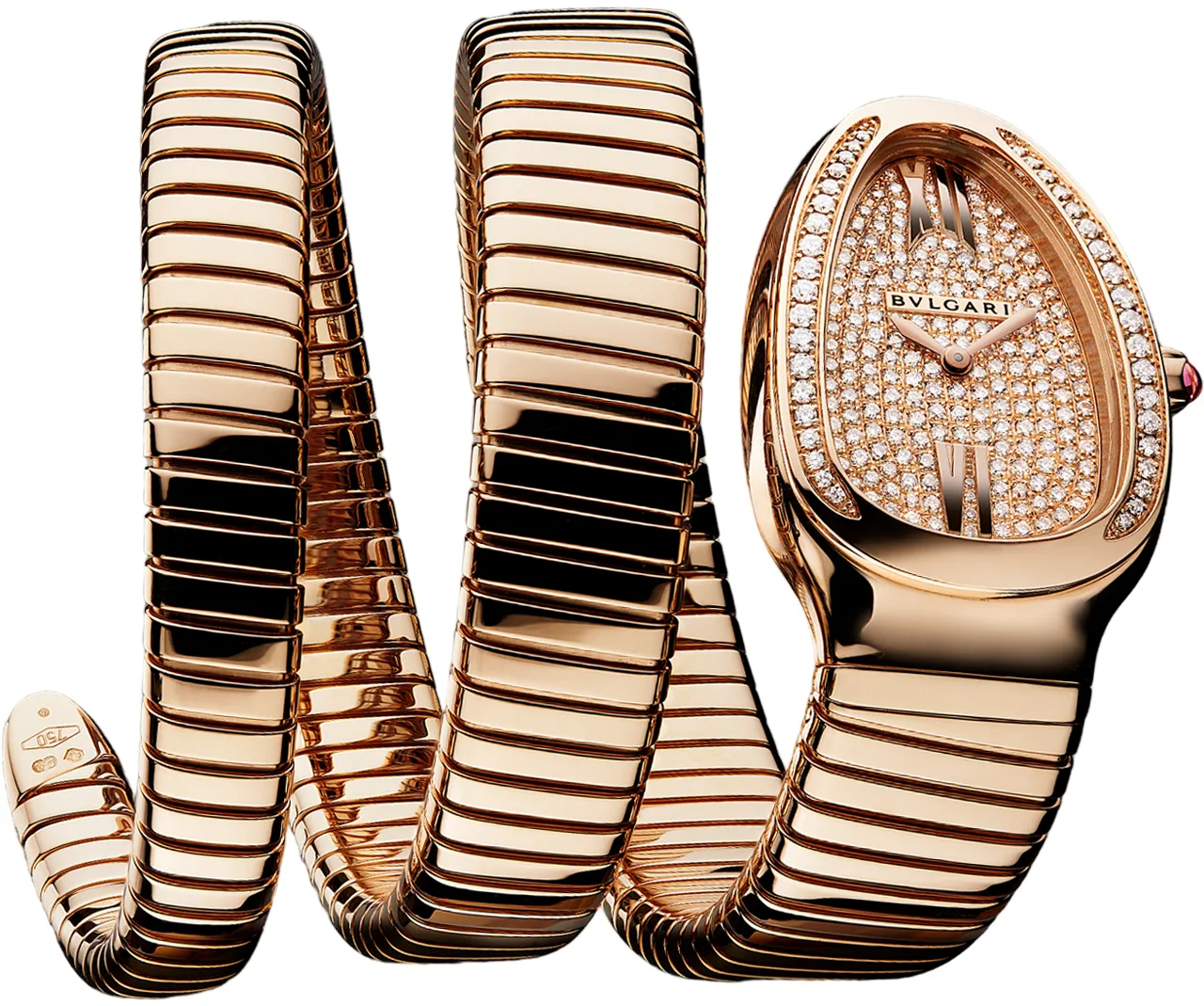 Bvlgari Serpenti Tubogas Double Spiral 18K Rose Gold & Diamonds Lady's Watch