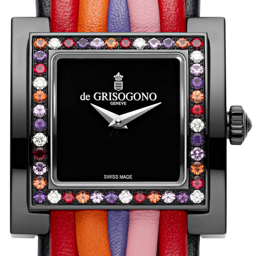 De Grisogono Quartz Allegra S12 PVD Stainless Steel & Sapphires & Diamonds & Spinels & Amethysts Lady's Watch