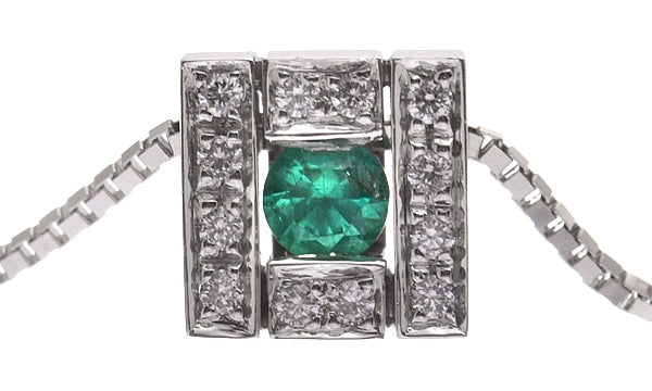 Damiani Belle Epoque 18K White Gold & Diamonds & Emerald Pendant