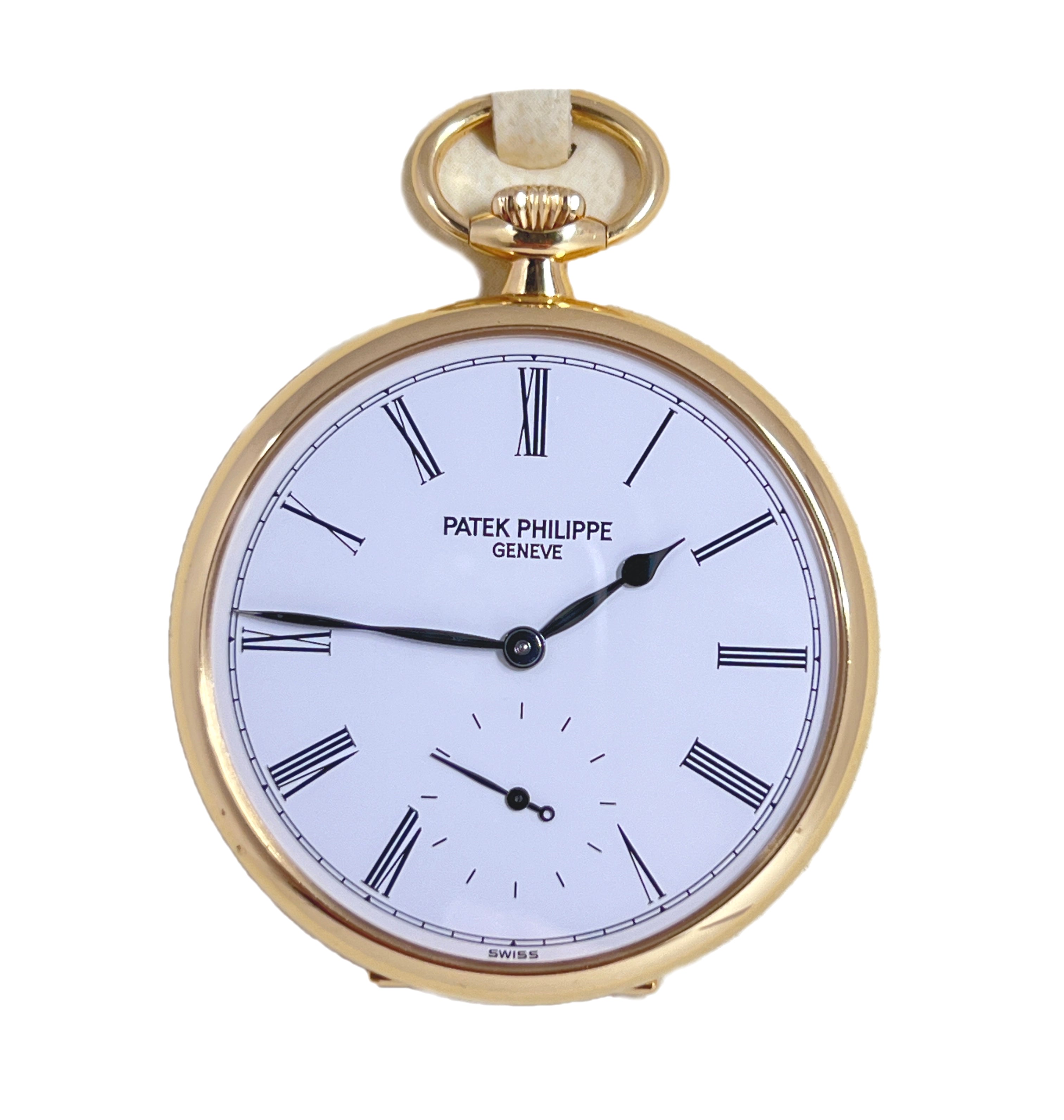 Patek Philippe 18K Yellow Gold with White Lacquered dial Pocket Men's Watch