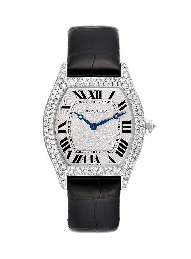 Cartier Tortue 18K White Gold & Diamond Lady's Watch
