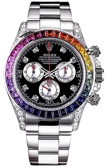 Rolex Daytona Cosmograph 40 mm 18K White Gold & Diamonds & Sapphires Unisex Watch