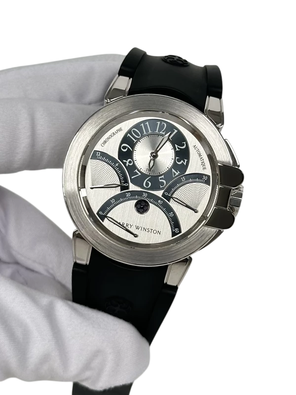 Harry Winston Ocean Triple Retrograde Chronograph 18K White Gold Men's Watch