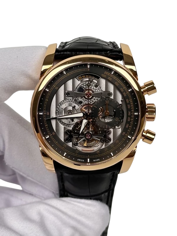 Parmigiani Fleurier Tonda Tondagraphe Rose Gold Openworked Graphite Tourbillon 18K Rose Gold Men's Watch
