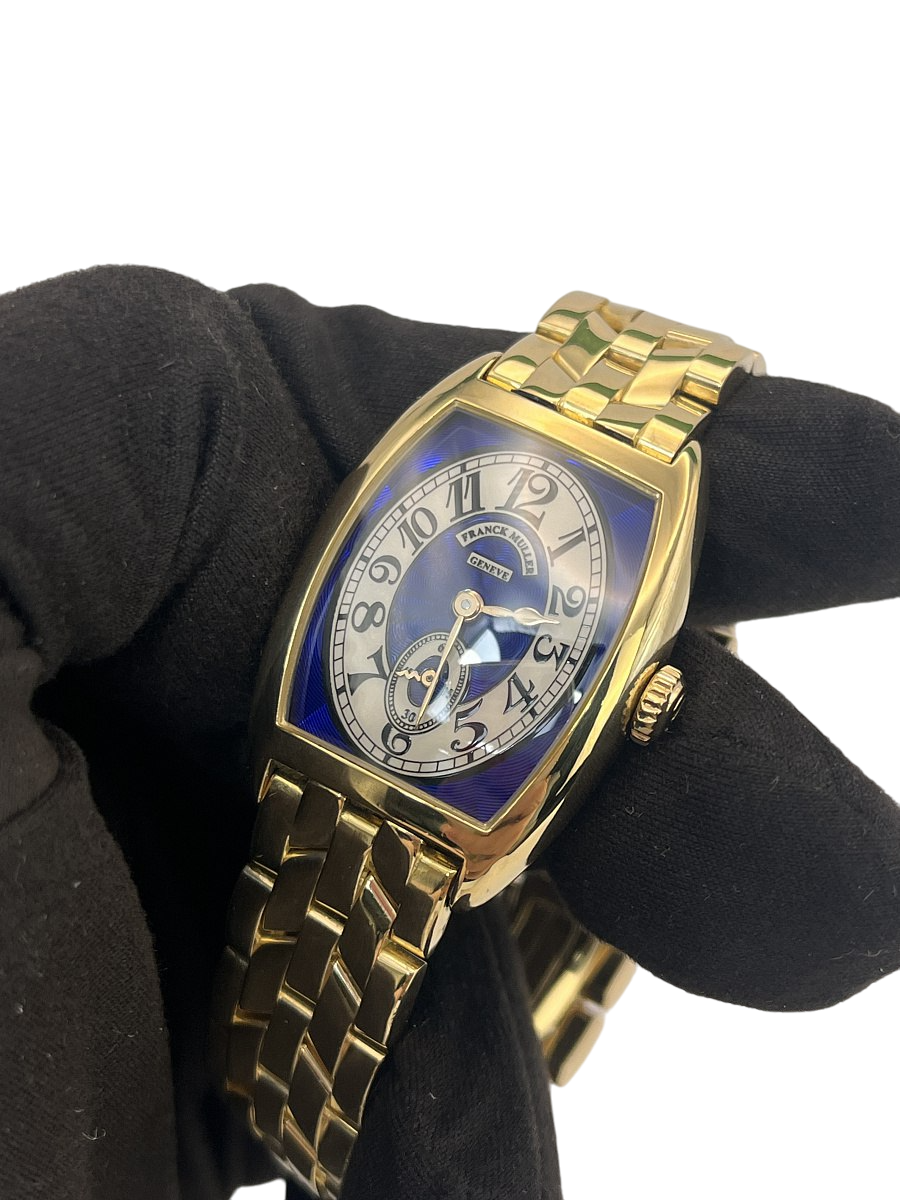 Franck Muller Cintree Curvex Chronometro Lady Blue Dial 18K Yellow Gold Ladies Watch