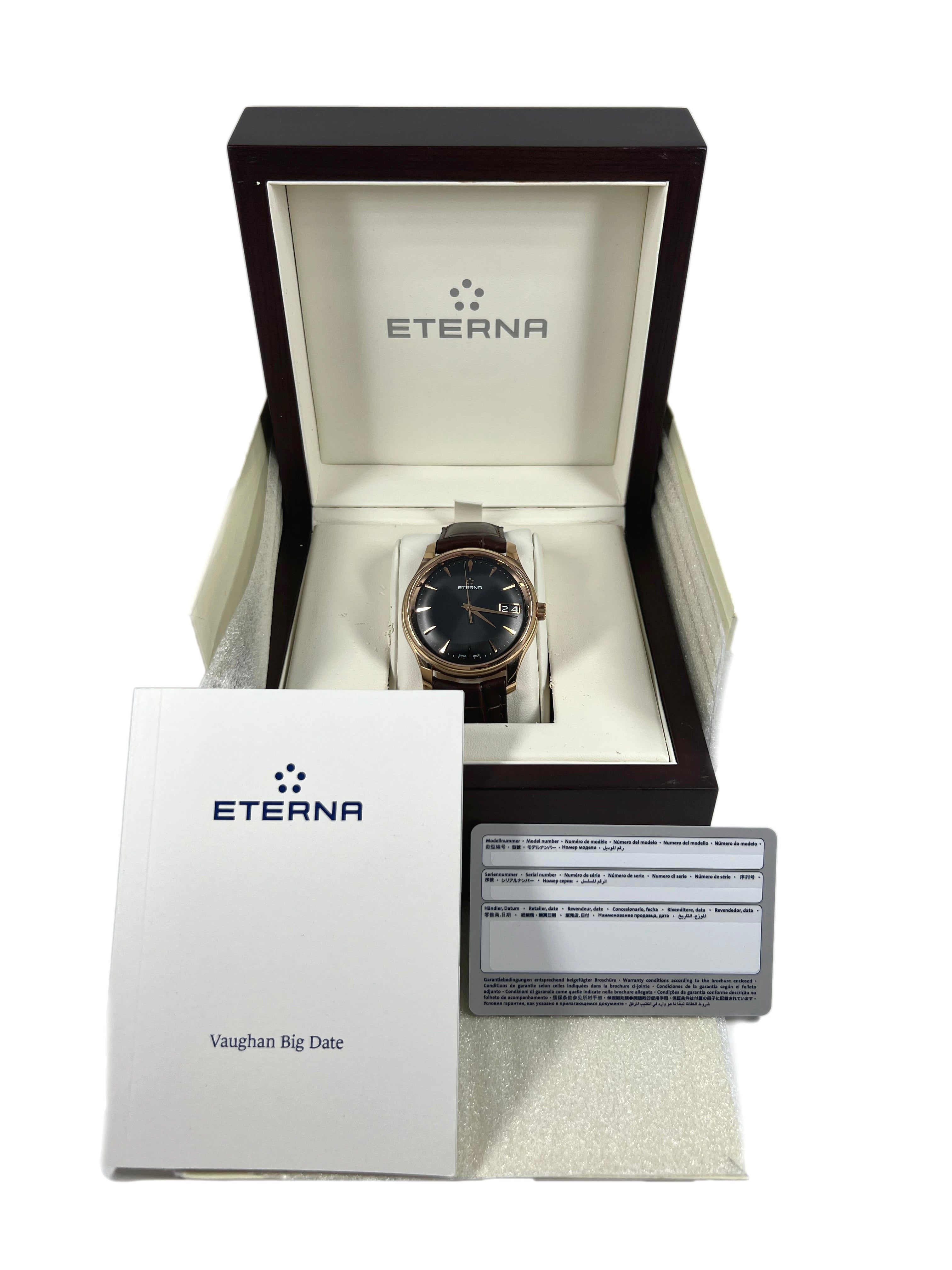 Eterna Vaughan Big Date 18K Rose Gold Men's Watch