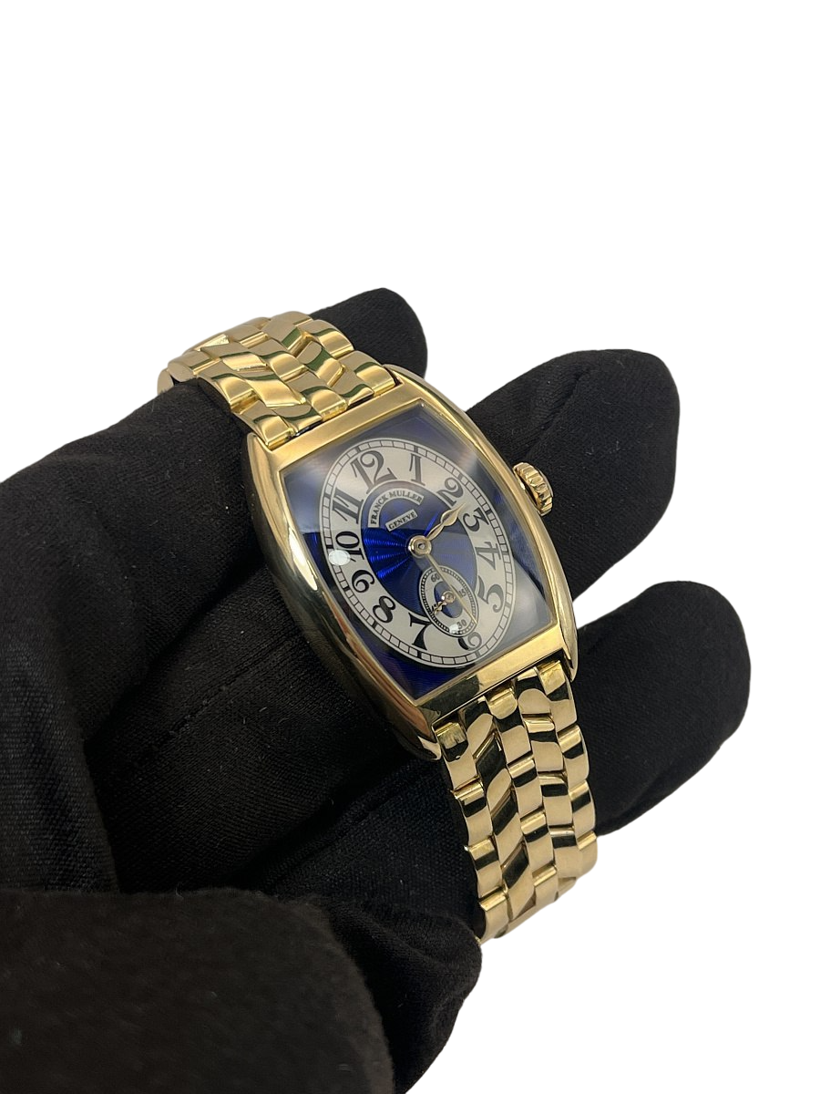 Franck Muller Cintree Curvex Chronometro Lady Blue Dial 18K Yellow Gold Ladies Watch