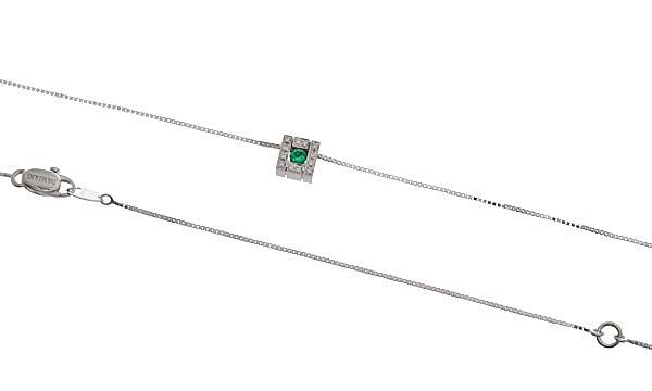 Damiani Belle Epoque 18K White Gold & Diamonds & Emerald Pendant