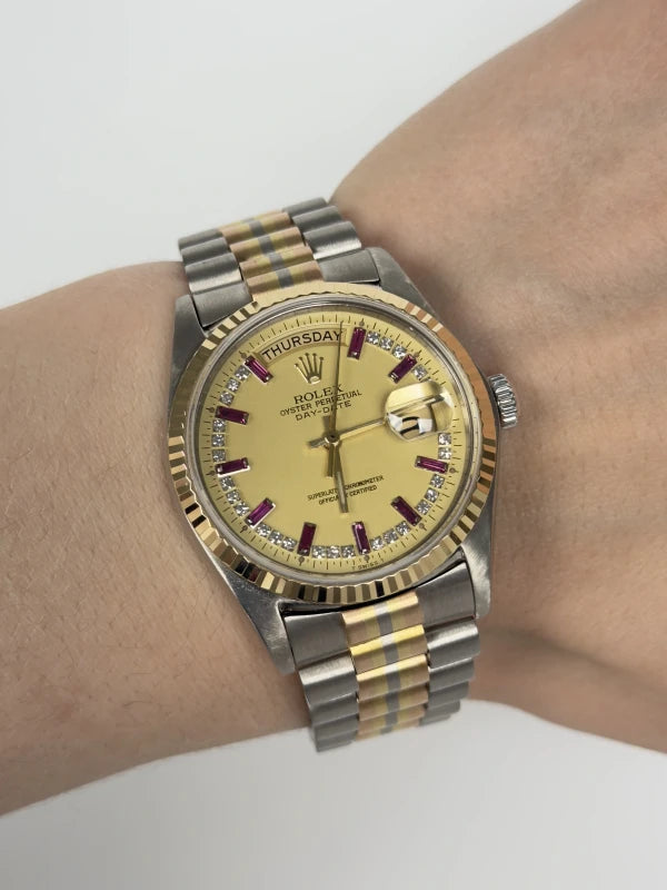 Rolex Day-Date 36 18k Yellow Gold, White Gold & Rose Gold Men's Watch
