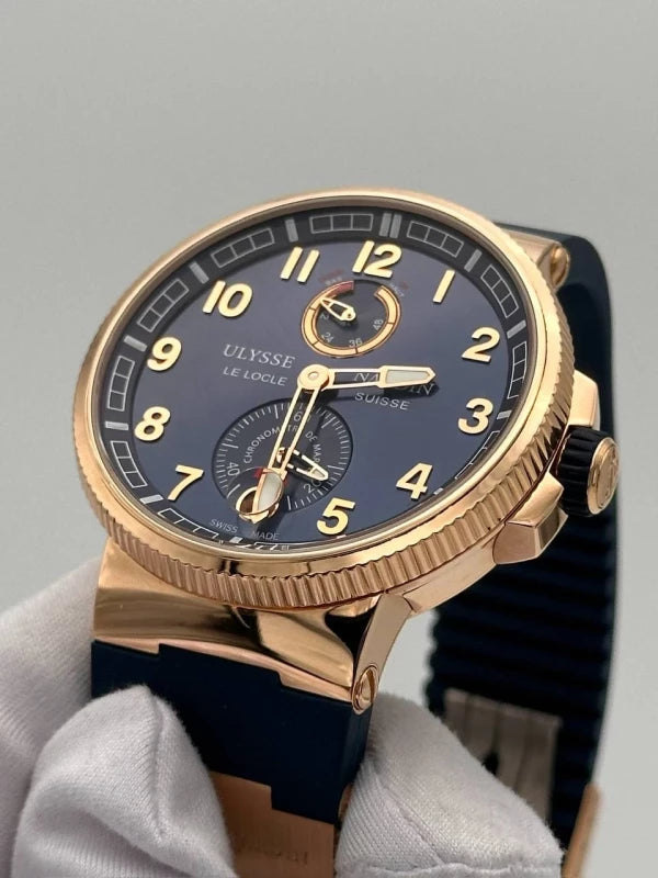 Ulysse Nardin Marine Chronometer Manufacture 18k Rose Gold Men's Watch 1186-126-3/63