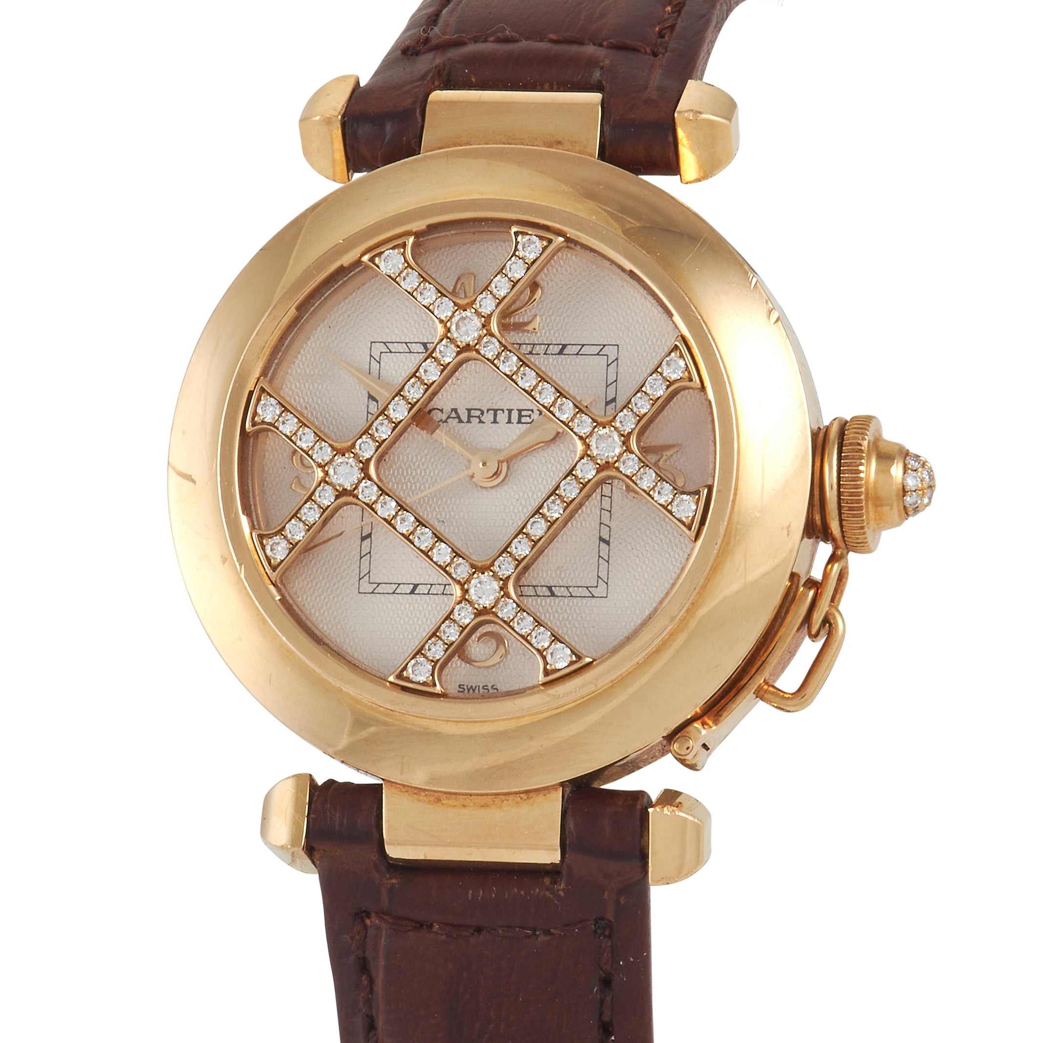 Cartier Pasha Grille 18K Yellow Gold & Diamonds Lady's Watch