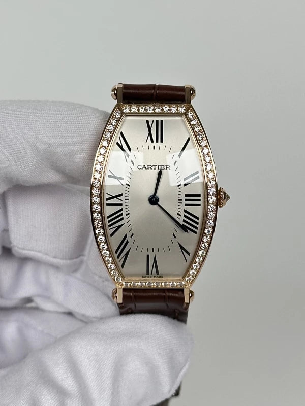 Cartier Tonneau 18K Rose Gold & Diamonds Lady's Watch