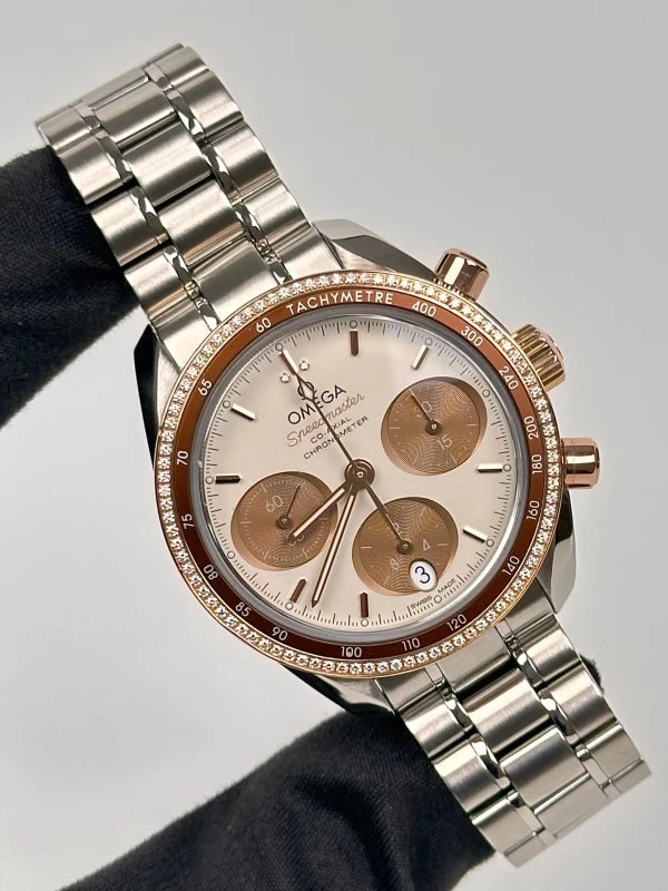 Omega Speedmaster Chronograph 18K Yellow Gold/Stainless Steel & Diamonds Lady's Watch