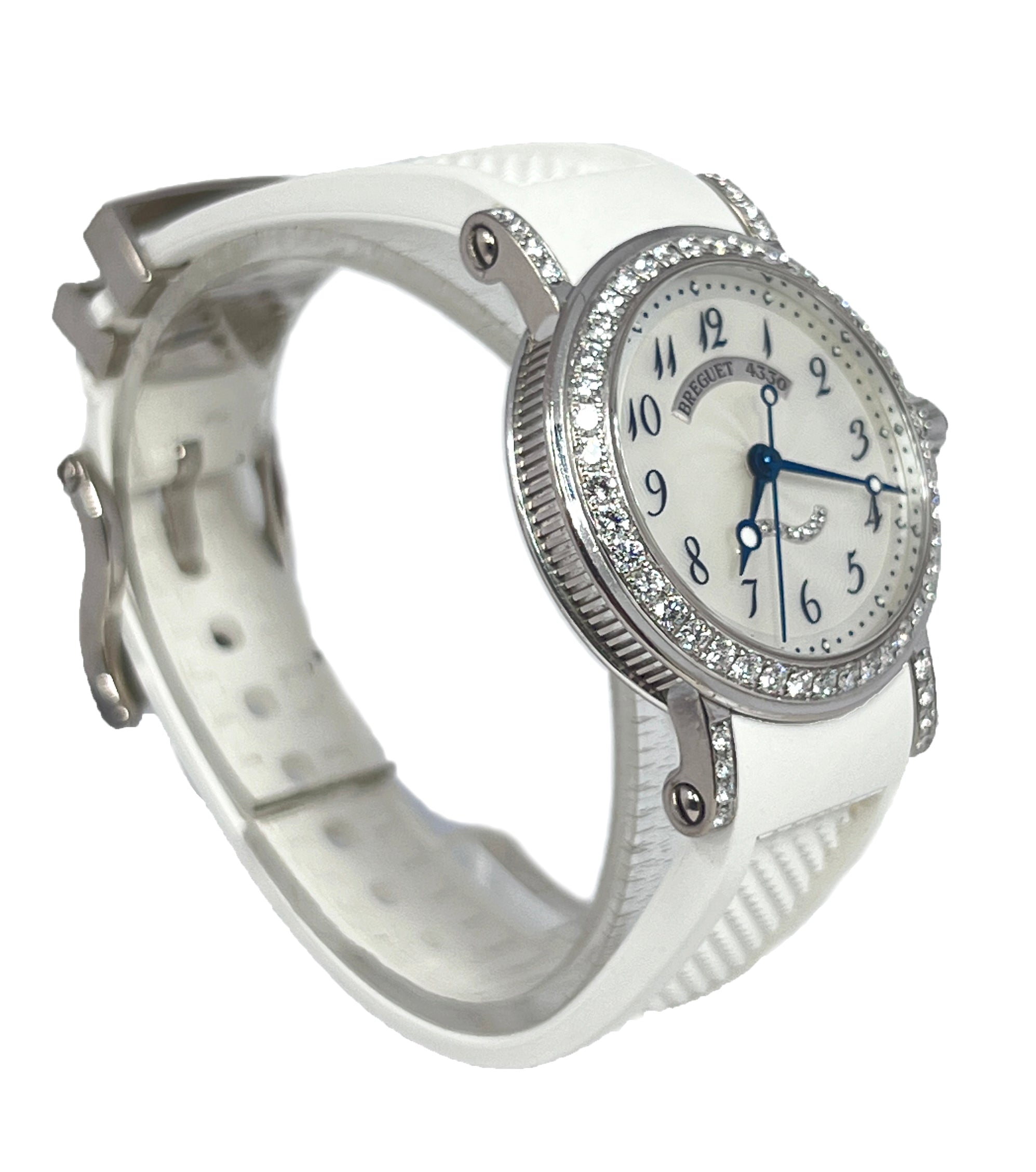 Breguet Marine 8818 18K White Gold &Diamonds Ladies Watch