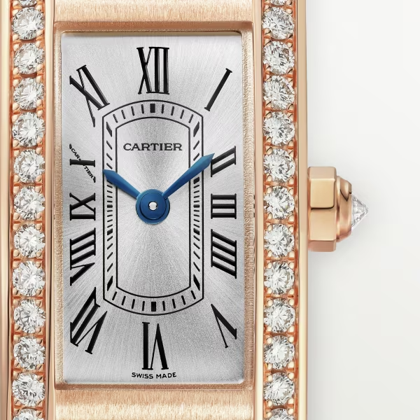 Cartier Tank Americaine 18K Rose Gold & Diamonds Lady's Watch