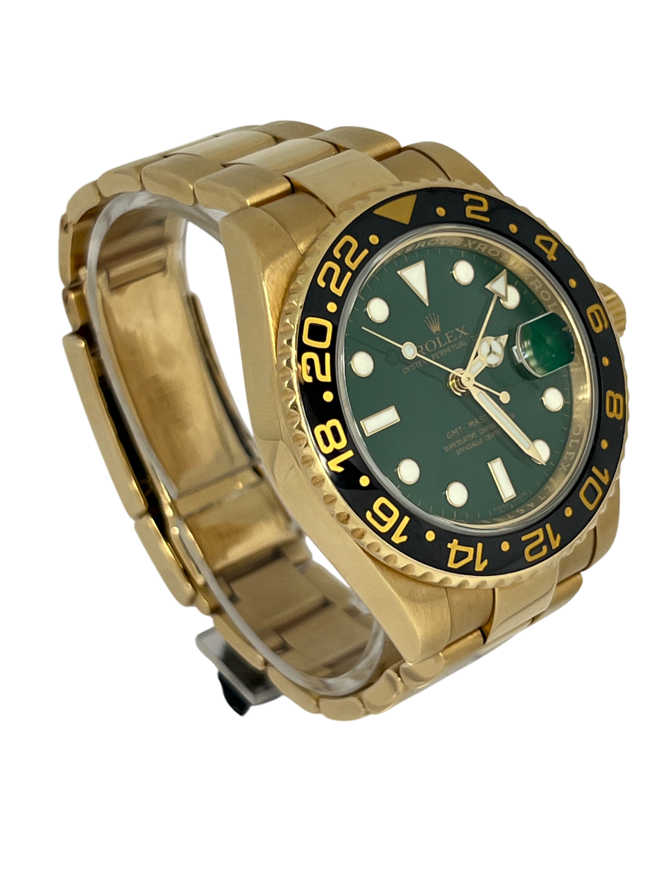 Rolex GMT-Master II Green dial 18K Yellow Gold & Ceramic Men's Watch