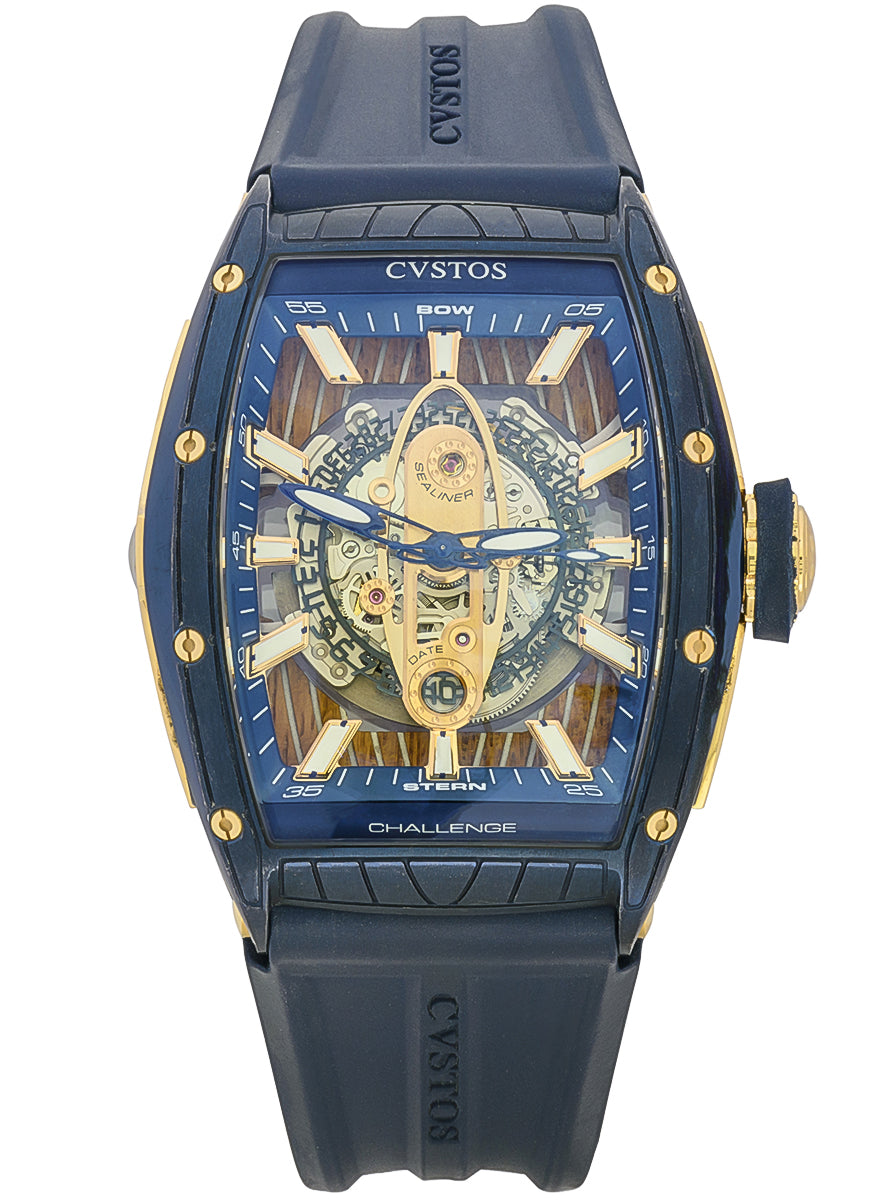 Cvstos Challenge Sea-Liner Blue PVD Stainless Steel & 18K Rose Gold Man's Watch