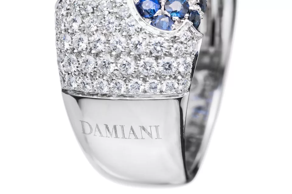 Damiani Fiordi White Gold & Diamonds & Sapphires Ladies Ring