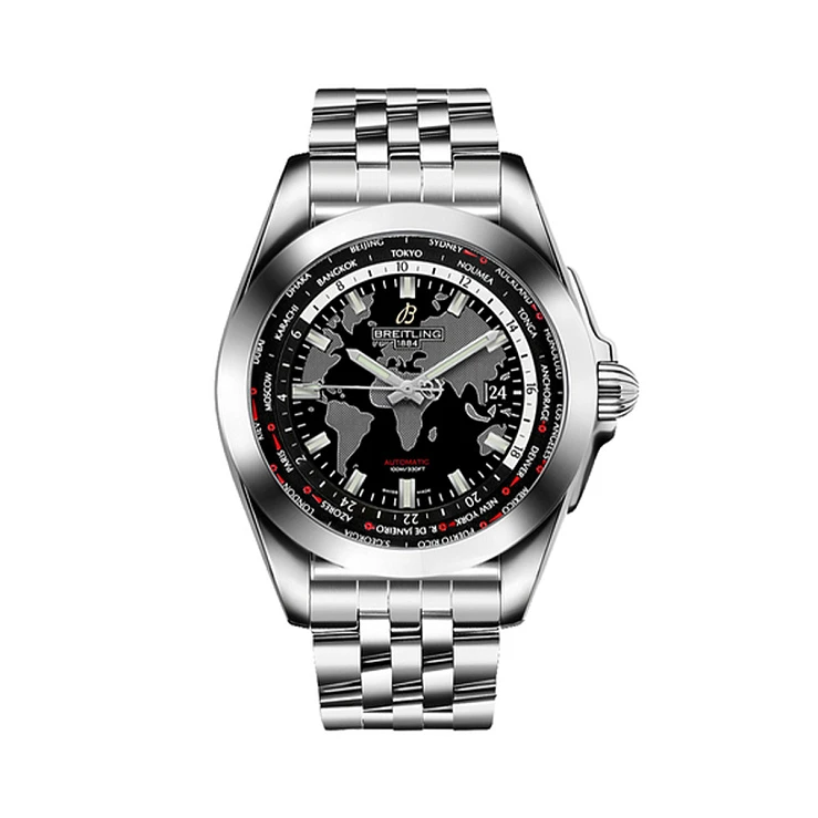 Breitling Galactic Unitime Sleekt Stainless Steel Men's Watch