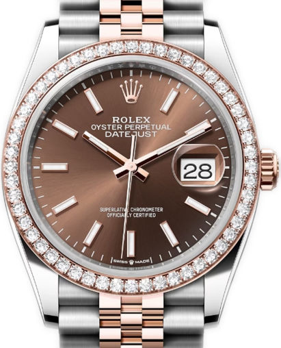 Rolex Datejust Stainless Steel & 18K Rose Gold & Diamonds Lady's Watch