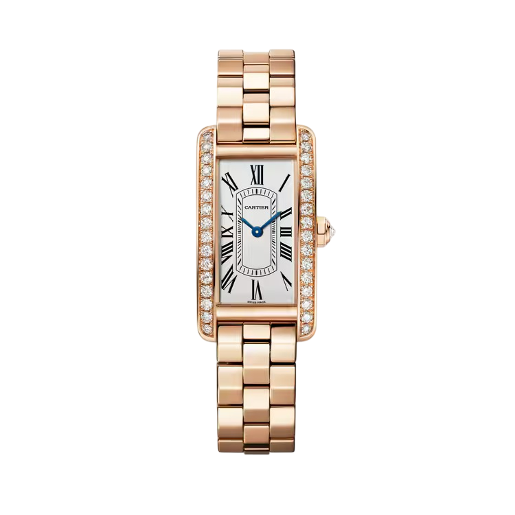 Cartier Tank Américaine 18K Rose Gold & Diamonds Unisex Watch