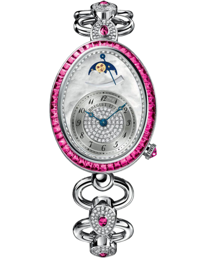 Breguet Reine de Naples 18K White Gold & Diamonds & Rubies Ladies Watch