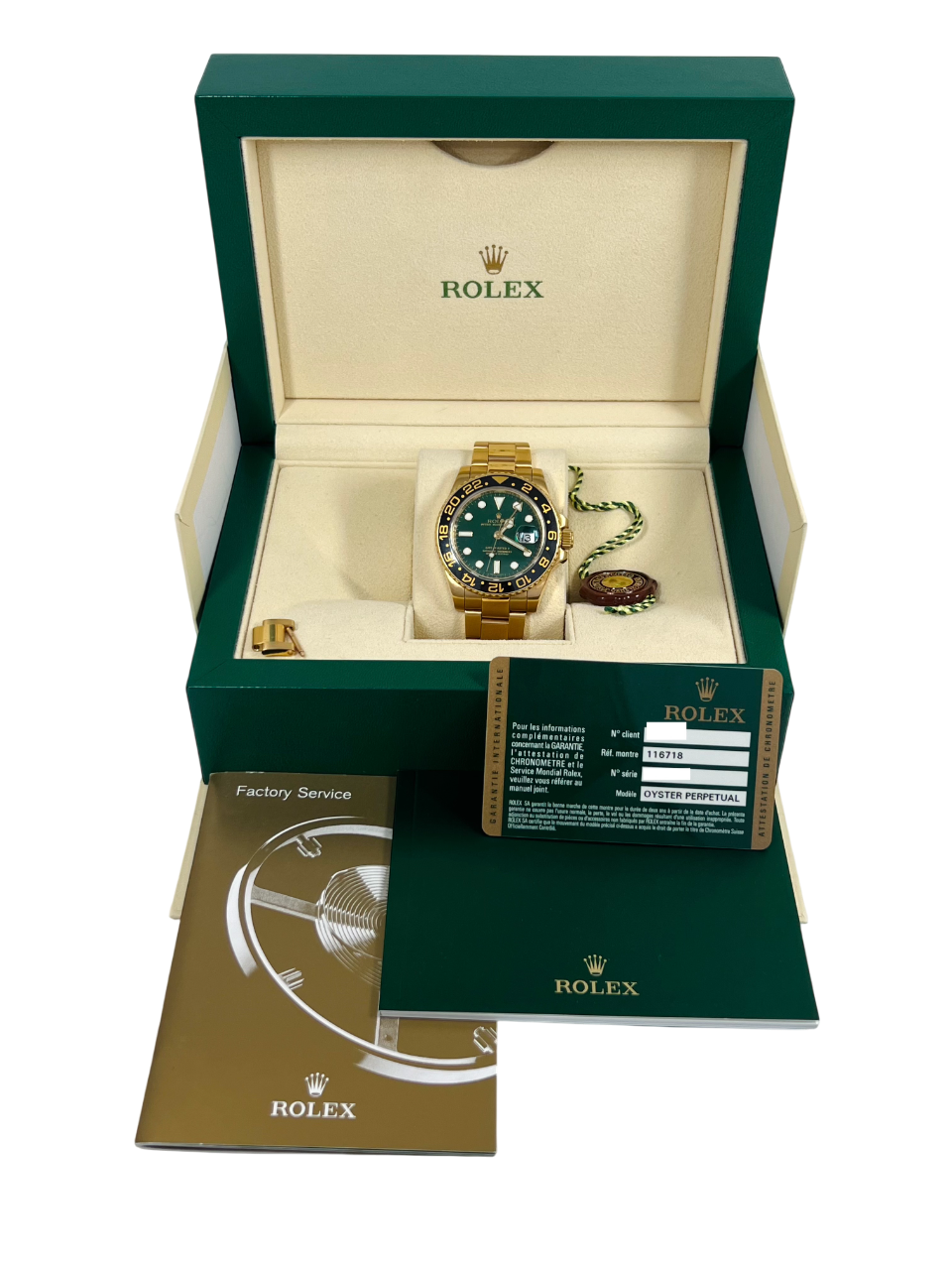 Rolex GMT-Master II Green dial 18K Yellow Gold & Ceramic Men's Watch
