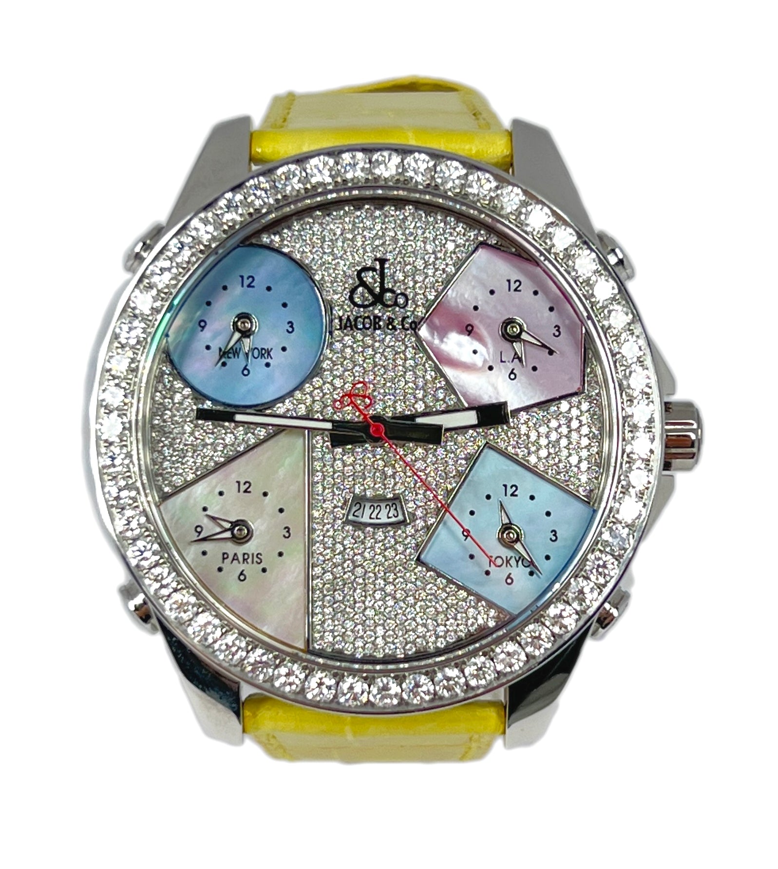 Jacob & Co Five Time Zone - 47mm Stainless Steel Diamonds Unisex Watch