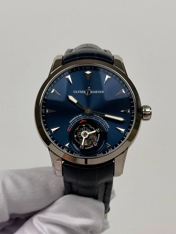 Ulysse Nardin Classico Ulysse Anchor Tourbillon 18K White Gold Mens Watch