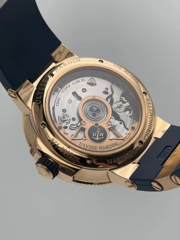 Ulysse Nardin Marine Chronometer Manufacture 18k Rose Gold Men's Watch 1186-126-3/63