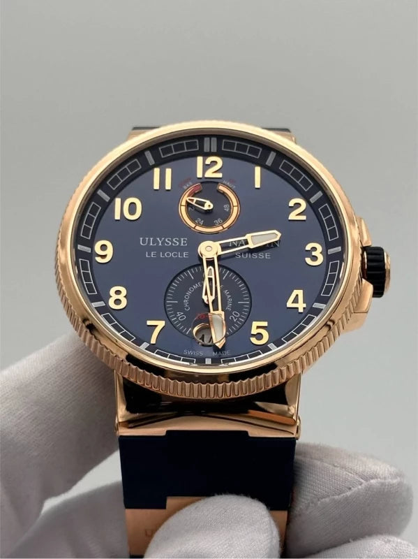 Ulysse Nardin Marine Chronometer Manufacture 18k Rose Gold Men's Watch 1186-126-3/63