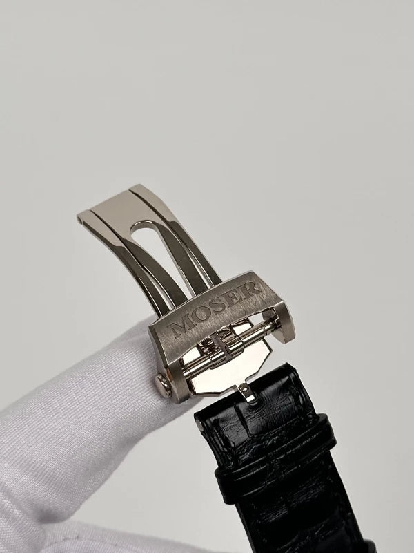 H.Moser & Cie Dual Time Venturer Tourbillon 18K White Gold Men's Watch