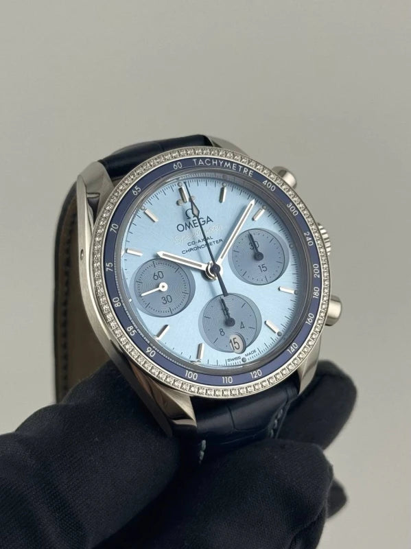 Omega Speedmaster 38 Co-Axial Chronograph Stainless Steel & Diamonds Lady's Watch