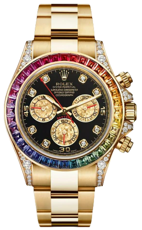 Rolex Daytona 116528 Custom Rainbow Chronograph 18K Yellow Gold