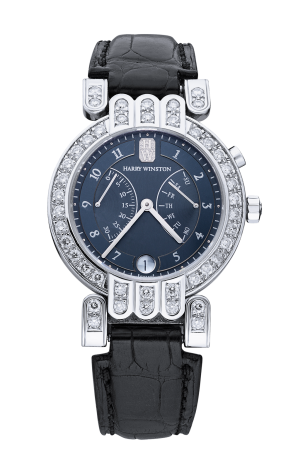 Harry Winston Excenter Bi Retrograde 18K White Gold & Diamonds Lady's Watch