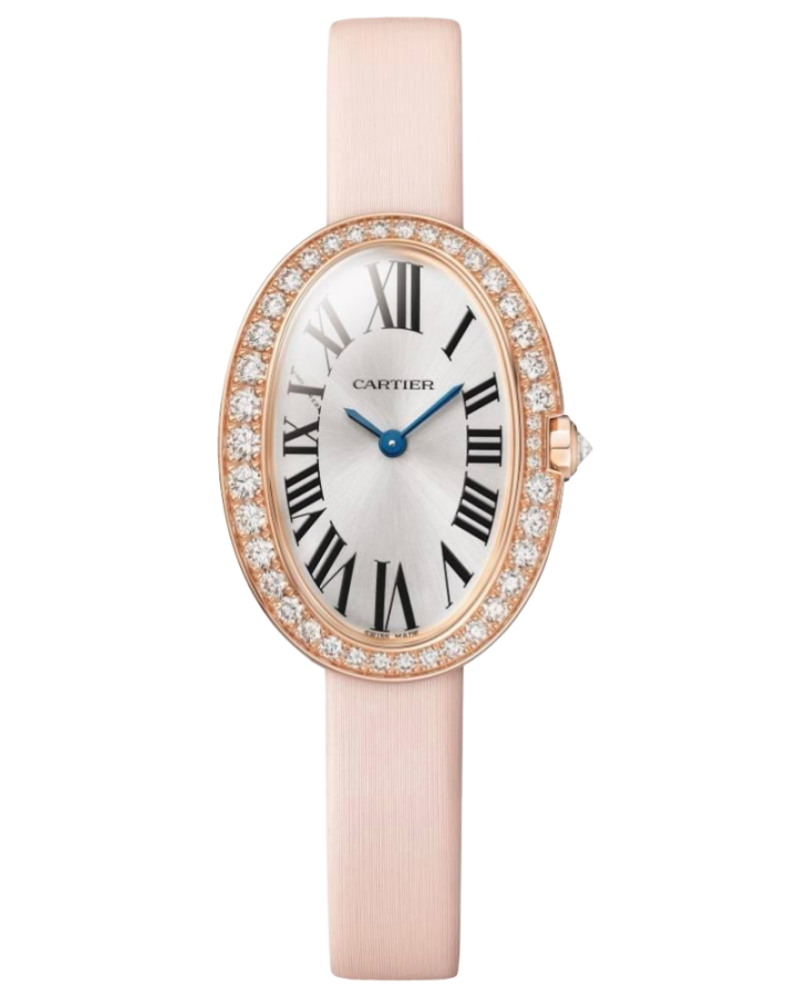 Cartier Baignoire 18K Rose Gold & Diamonds Ladies Watch